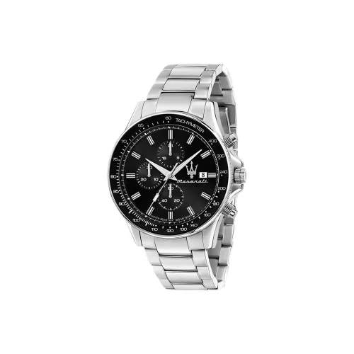 Maserati Challenge Collection Кварцевые часы Металлический ремешок Черный циферблат Унисекс