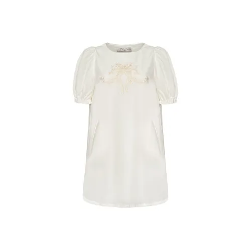 Girly Fancy Club Бежево-абрикосовые Женские Платья с коротким рукавом