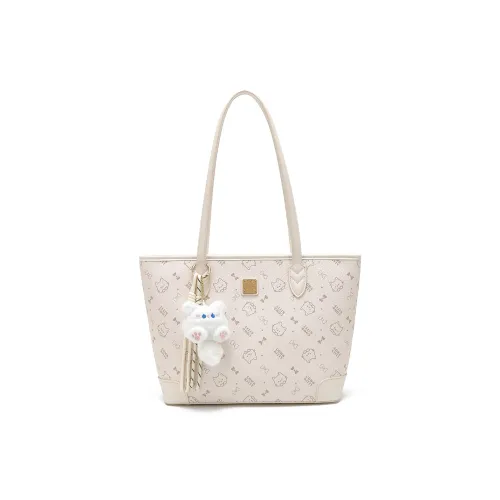 NOMK ПУ (полиуретан) Тоут Сумка Сумка для покупок Сумка на плечо Женская Белая