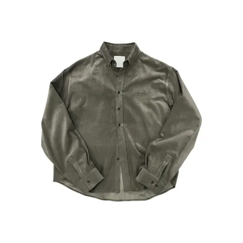 Undermycar SS25 Anti Fxxking Логотип Играть Базовый Long Sleeve Вельвет Рубашка Рубашка Мужская