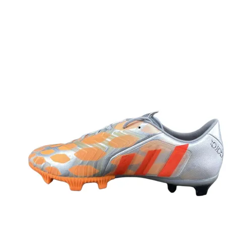 Adidas Predator Instinct FG Твердый грунт противоскользящие устойчивые к истиранию футбольные бутсы женские серебристые апельсин