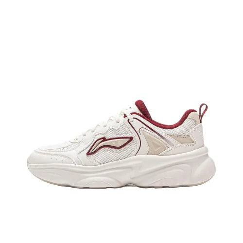 LiNing Кокосовое молоко Амортизация Противоскользящий Устойчивый к износу Поддержка Низкий Топ Casual Женские Mist Белый