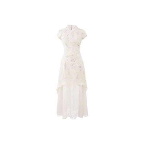 Blovelan Розово-фиолетовый Женские Ципао