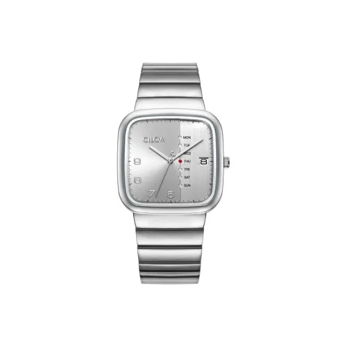 CILOA Кварцевый механизм ремешок из нержавеющей стали мужские часы серый циферблат