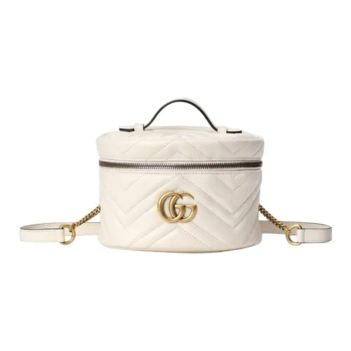 GUCCI GG Marmont Стеганый кожа рюкзак мини Women's White