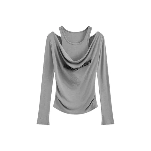 IUNOP Длинный рукав Т-рубашка Женская