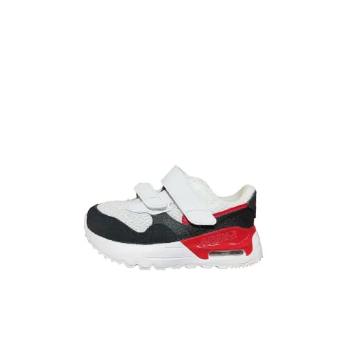 Nike Air Max SYSTM Аbrasion Resistant Низкий Топ Обувь для малышей Белый черный красный Infant And Toddler