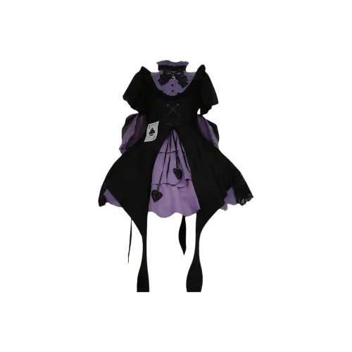 WLEQK Thief Девичий, Платье + Большой Бант + Галстуки-бабочки Женские Лолита Платья