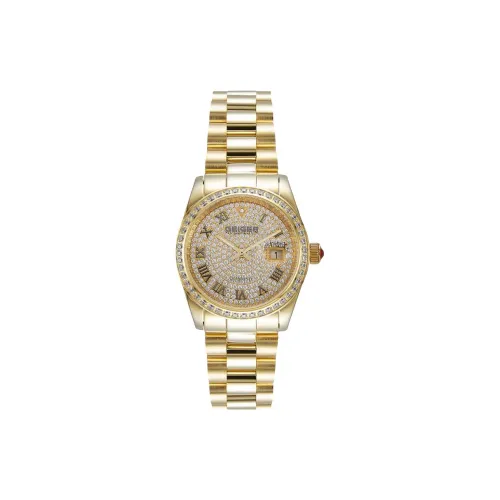 GEIGER Women's Watch Кварцевый механизм ремешок из нержавеющей стали 36 мм золотой циферблат