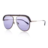 Ярко-золотая оправа с розово-фиолетовыми линзами