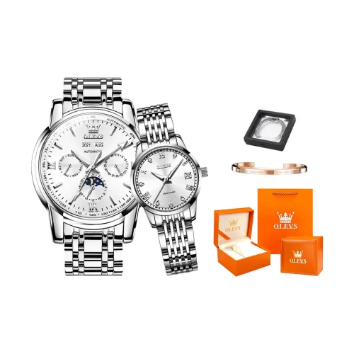 OLEVS Сердце к сердцу Knot Collection Механические часы Унисекс Белый циферблат