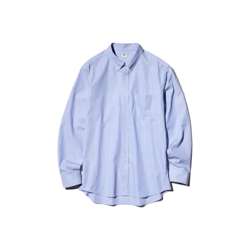 UNIQLO Королевский синий Унисекс Рубашки