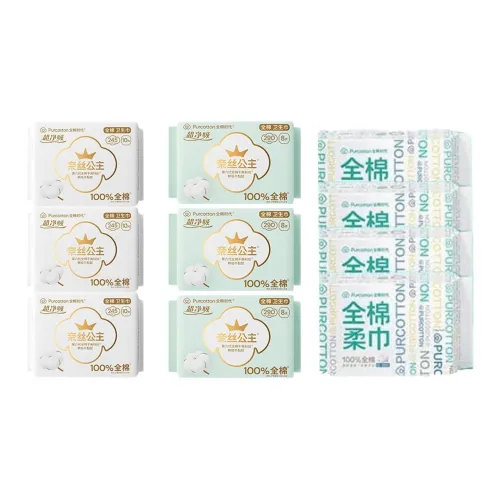PURCOTTON Мягкие и Дружественные к Коже Очень Тонкие Гигиенические Прокладки 100% Хлопок Дышащие