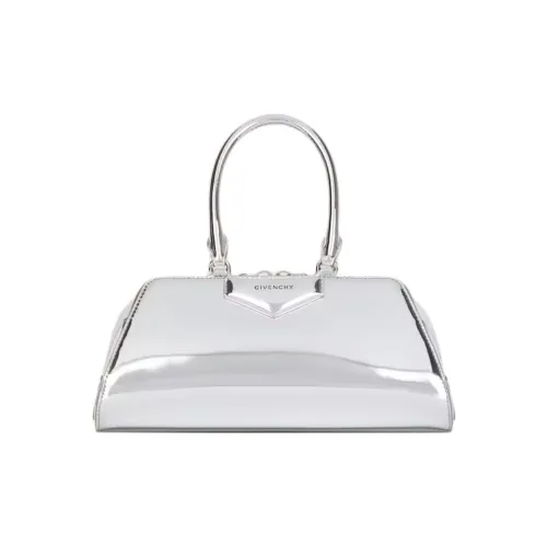 Givenchy Antigona Sheepskin One Shoulder Bag Small Women's Light Silver