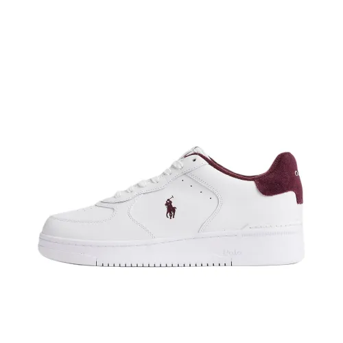 Polo Ralph Lauren Masters Court Low Top Скейтборд Кроссовки Мужские Белый и Бордовый