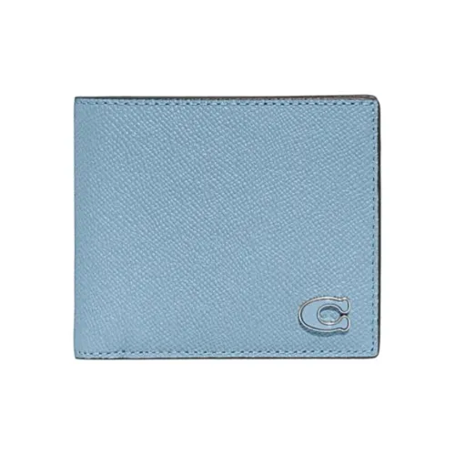 COACH Держатель для карт из коровьей кожи кошелек мужской синий