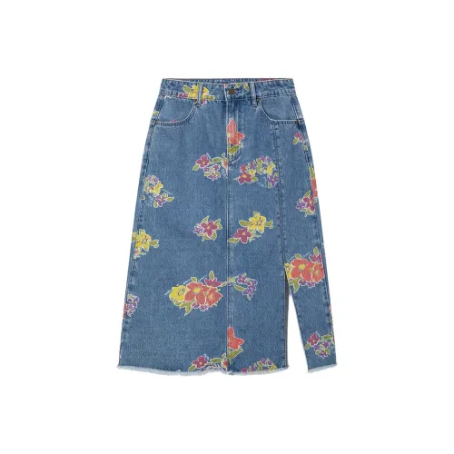 Desigual Многоцветные Женские Джинсовые Длинные Юбки