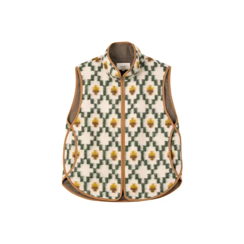 WHM Оливково-зеленый Клетчатый Женские Жилеты