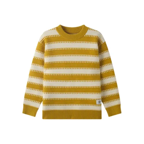 GAP совместный бренд Свитер Желтый Белый Полосы Детский