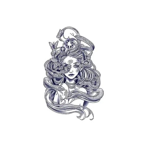 LIEJI Змея Charm And Бабочка Женщина Травяной Татуировка Наклейка