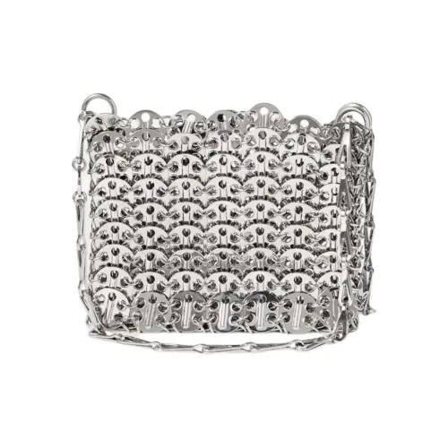 Paco Rabanne Блестки Через плечо Сумка Экстра мини Унисекс Серебряный
