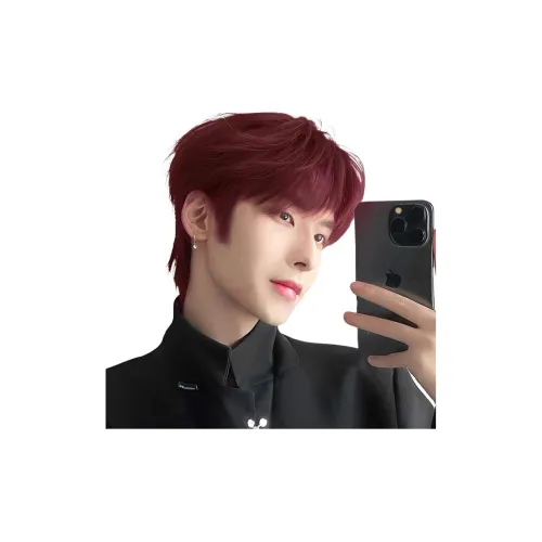 GLUNA Красный Короткий Волосы Перука Дифференциальный Накладной Веки Летний Тонкий Повседневный Синтетические Волосы