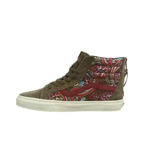 Vans Sk8 Hi Устойчивые к истиранию Высокие Кроссовки для скейтбординга Мужские Оливково-зеленые