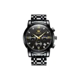 Черный стальной корпус, черный циферблат