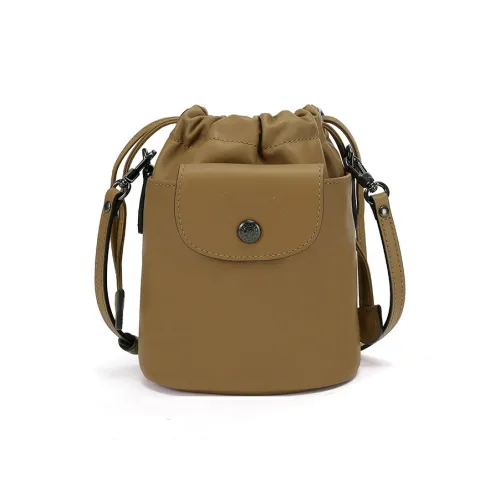 LONGCHAMP Le Pliage Xtra Коровья кожа Ведрообразная сумка Сумка через плечо Стандартная Женская Табачный