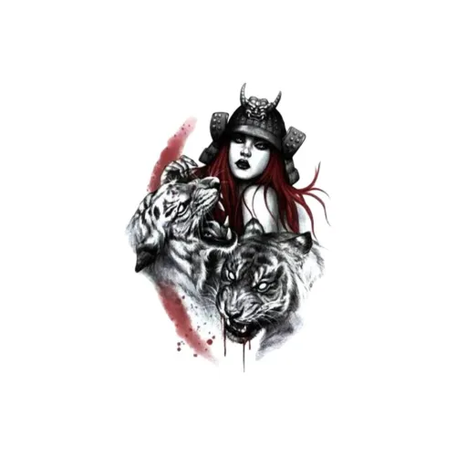 LIEJI Queen Tiger Multicolor Tattoo Sticker