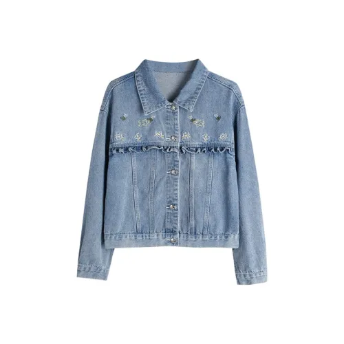 YICHEN Джинсовый синий Женские Джинсовые куртки