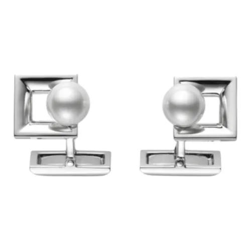 MIKIMOTO Pearl, Silver, Родиевое покрытие, Запонки унисекс