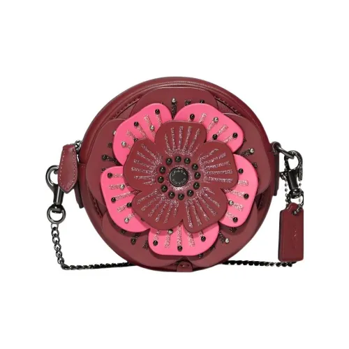 COACH Перчаточная дубленая кожа Сумка через плечо Женская Вишнево-красная