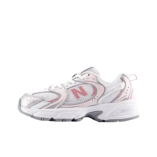 New Balance NB 530 Детская беговая обувь Низкий топ Белый/Розовый/Серебряный Для школьников