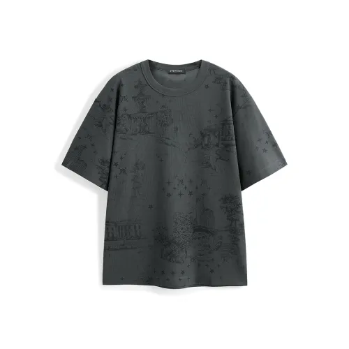 PEACEBIRD MEN Скрытая текстура с принтом повседневная короткая с короткими рукавами рубашка для мужчин