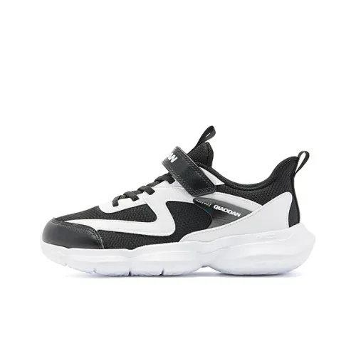 QIAODAN Легкий амортизаторы низкий топ детские беговые кроссовки черный Джордан белый подростки