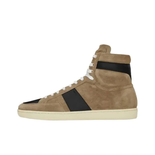 SAINT LAURENT Court Classic Скейтборд Кроссовки Высокие Табачные Мужские
