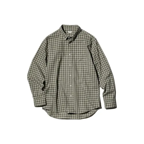 UNIQLO Оливковая унисекс рубашка