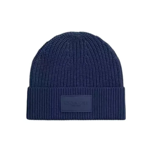 COACH Мериносовая шерсть Шапки-бини Унисекс Темно-синий