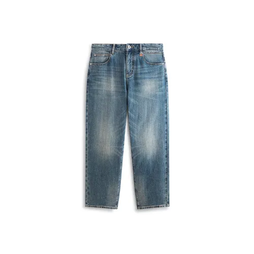 PEACEBIRD MEN Американский винтаж Мода Синий Прямой крой Джинсы Мужские