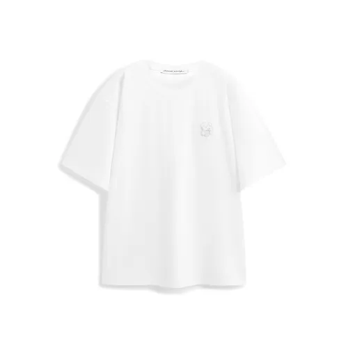 PEACEBIRD MEN Свободный крой Белая укороченная рубашка с короткими рукавами Мужская