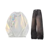 Комплект одежды (Белый топ + Черные и серые штаны)