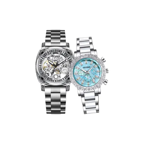 MXXSEE Автоматический Механический Механизм Стальной Ремешок Часы Унисекс Белый Циферблат