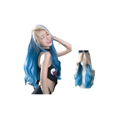 YOSEE Белый Золото Синий Градиентный Набор Перук Летний Фестиваль Длинная Кудрявая Перука Симуляция Волосы Летний Лоилта Полный Набор для Головы