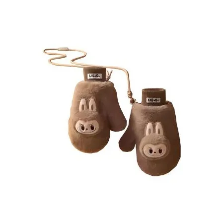 POP MART LABUBU Warm Fluffy Holiday Плюшевые Перчатки Трендовый Мерч