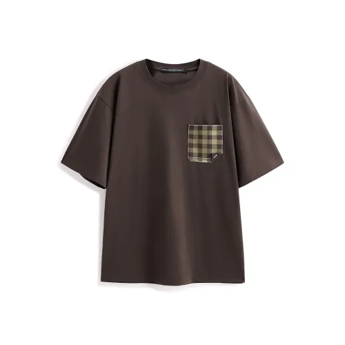 PEACEBIRD MEN Модный Американский Клетчатый Карман Короткий Рукав Т-Рубашка Мужская