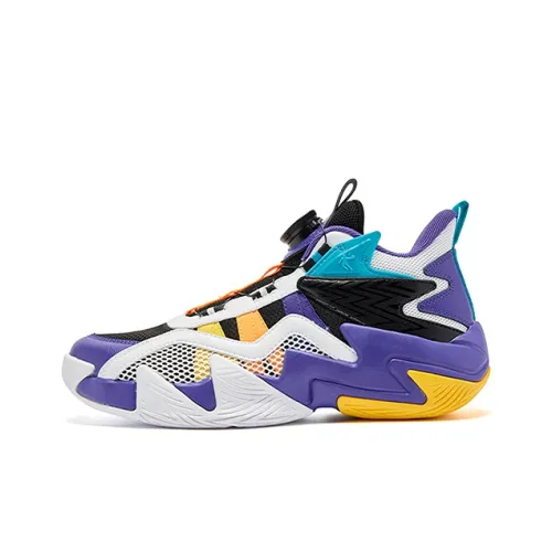 QIAODAN Детская баскетбольная обувь Low Top King Фиолетовый / Jordan Белый для школьников
