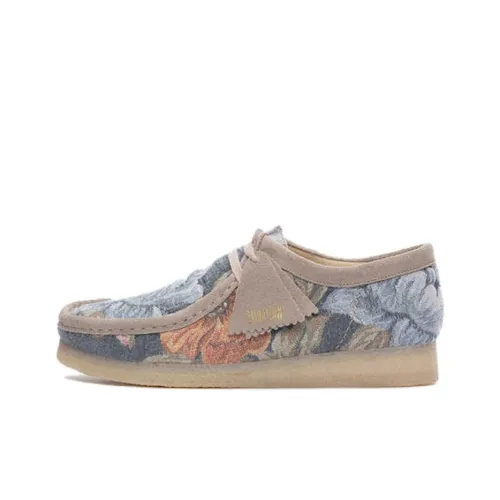 Clarks Originals WALLABEE Мужские повседневные туфли Low Топ Серый Розовый Мужской