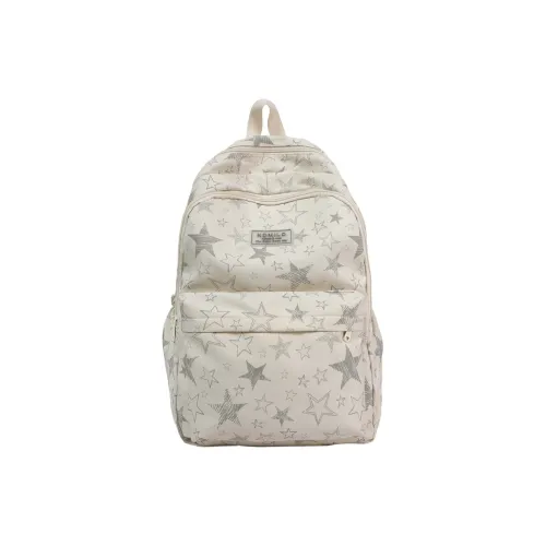 TAIGENU Nylon Backpack Large Unisex Beige Black White TAIGENU Нейлоновый рюкзак большой унисекс бежевый черный белый