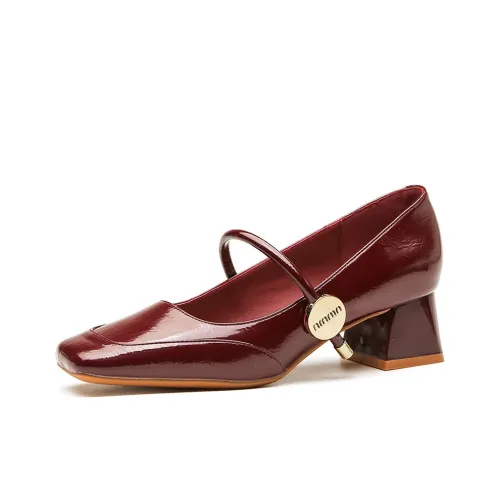 GOSO Грубый каблук Туфли Мэри Джейн Женские Красные